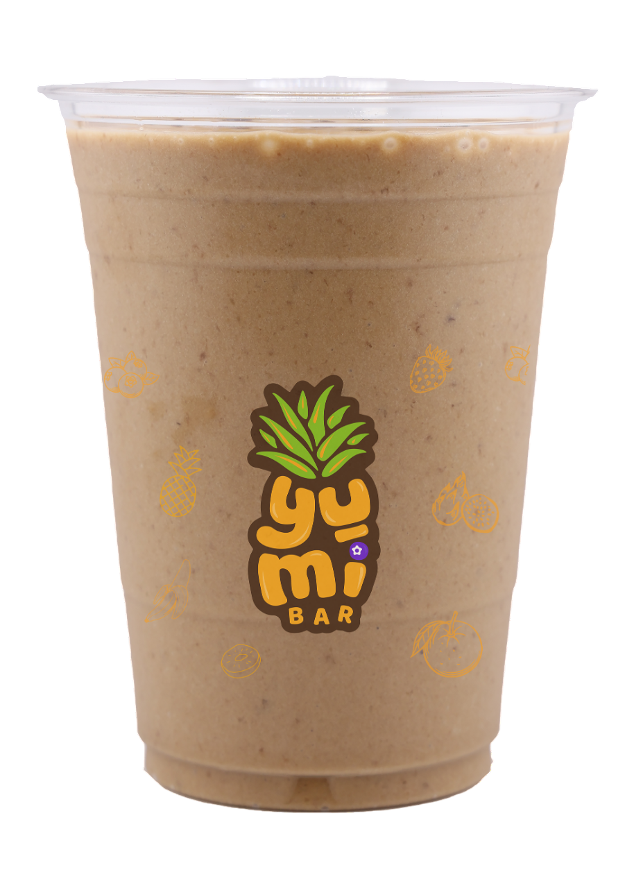 Coffee smoothie with coconut and chocolate in a cup